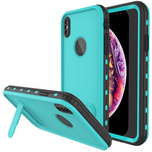 iPhone XS Waterproof Case, Punkcase [KickStud Series] Armor Cover [Teal]