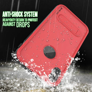 iPhone XS Waterproof Case, Punkcase [KickStud Series] Armor Cover [Red]