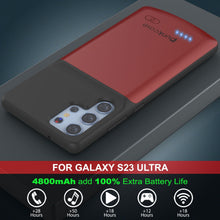 Load image into Gallery viewer, PunkJuice S23 Ultra Battery Case Red - Portable Charging Power Juice Bank with 4800mAh
