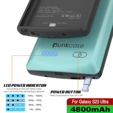 Load image into Gallery viewer, PunkJuice S23 Ultra Battery Case Teal - Portable Charging Power Juice Bank with 4800mAh
