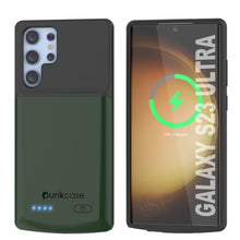 Load image into Gallery viewer, PunkJuice S23 Ultra Battery Case Green - Portable Charging Power Juice Bank with 4800mAh
