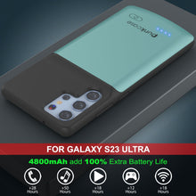 Load image into Gallery viewer, PunkJuice S23 Ultra Battery Case Teal - Portable Charging Power Juice Bank with 4800mAh
