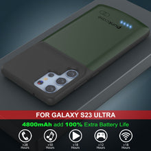 Load image into Gallery viewer, PunkJuice S23 Ultra Battery Case Green - Portable Charging Power Juice Bank with 4800mAh
