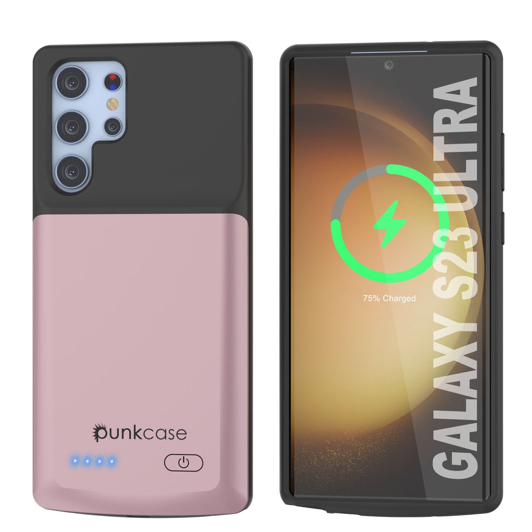 PunkJuice S23 Ultra Battery Case Rose-Gold - Portable Charging Power Juice Bank with 4800mAh