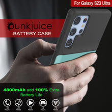 Load image into Gallery viewer, PunkJuice S23 Ultra Battery Case Teal - Portable Charging Power Juice Bank with 4800mAh
