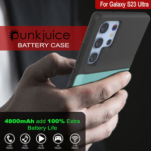 PunkJuice S23 Ultra Battery Case Teal - Portable Charging Power Juice Bank with 4800mAh